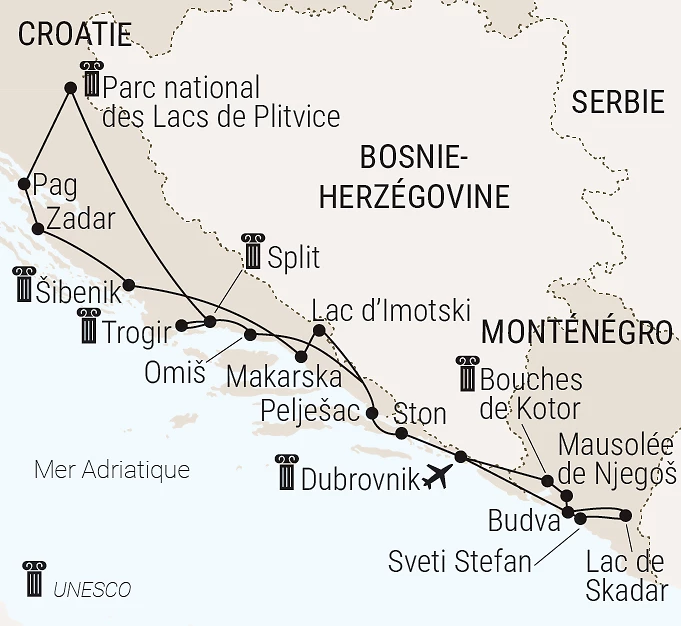 Carte La route des Balkans