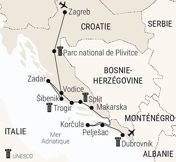 Carte Mosaïques croates en petit groupe