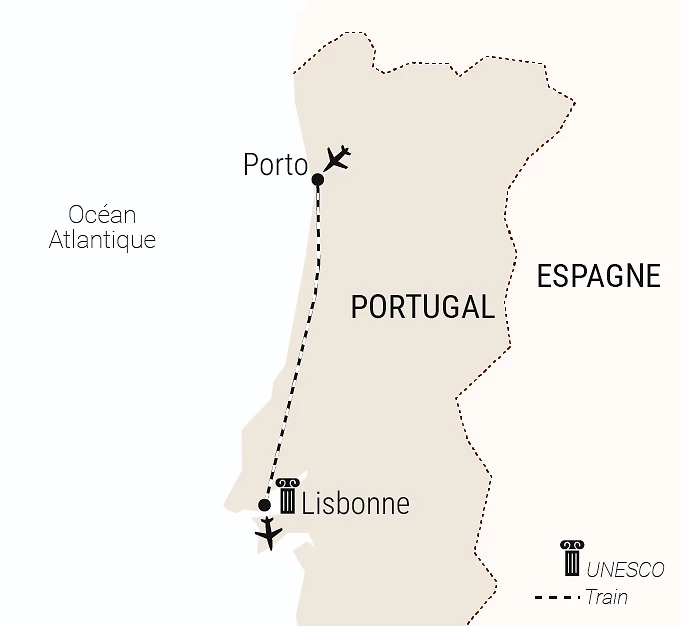 Carte De Porto à Lisbonne en train
