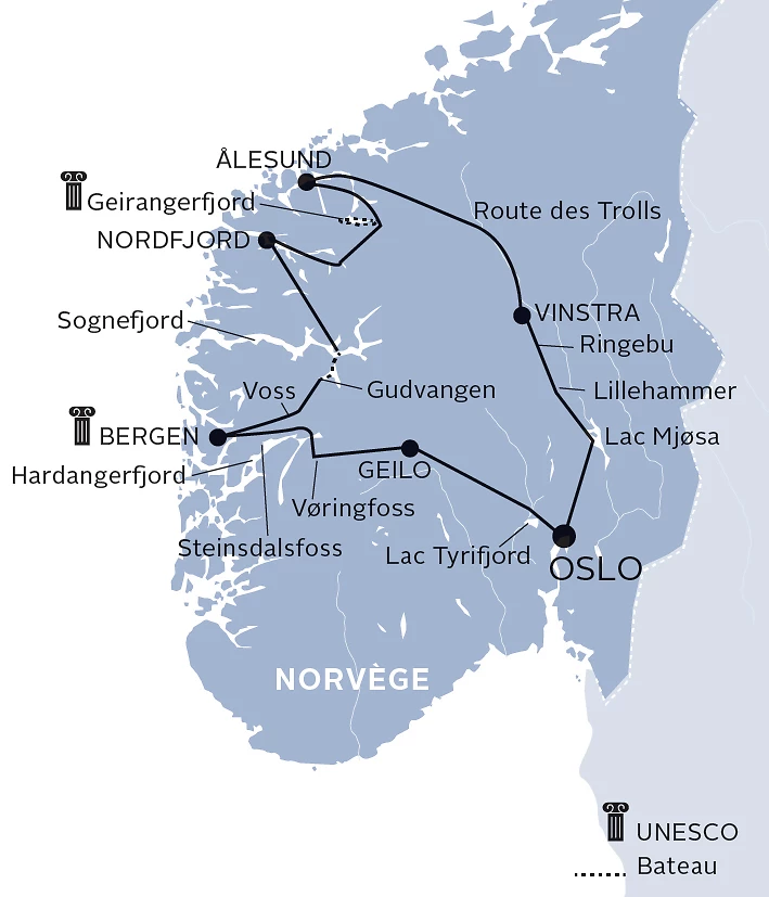 Carte Norvège des Vikings