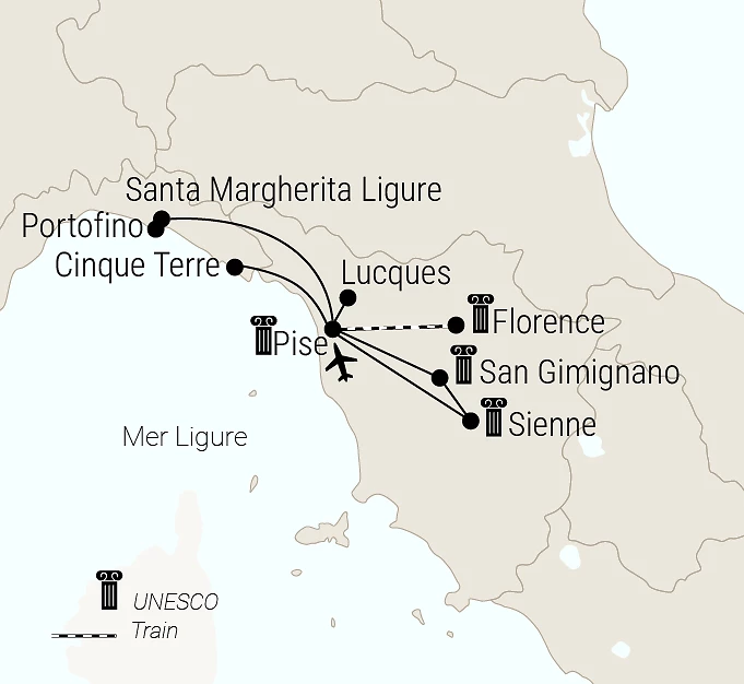 Carte Nuances de Toscane et des Cinque Terre