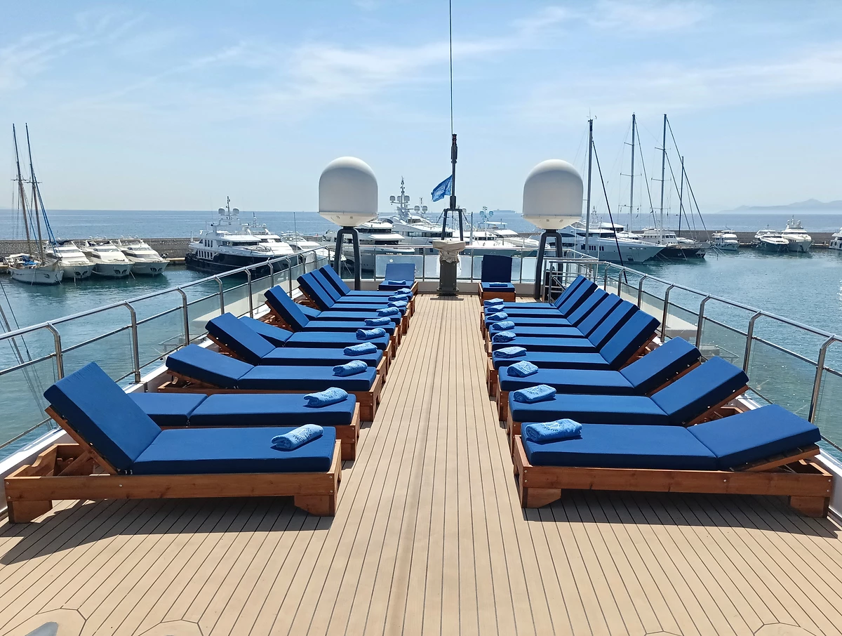 Terrasse du pont du bateau, M/Y Variety Voyager