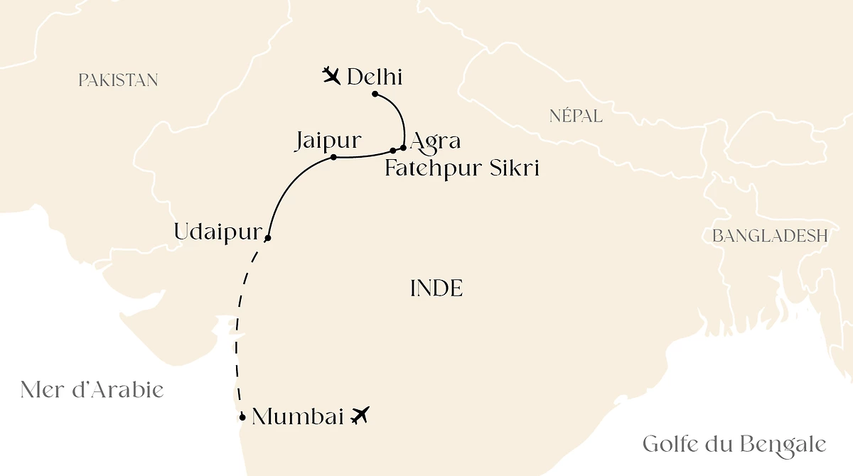 Carte De l&rsquo;Empire moghol à Bollywood