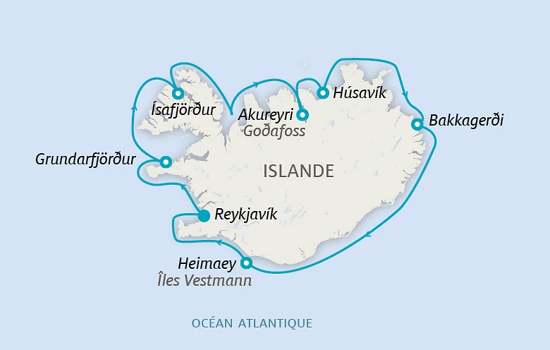 Carte Tour d&rsquo;Islande – Nature et découverte