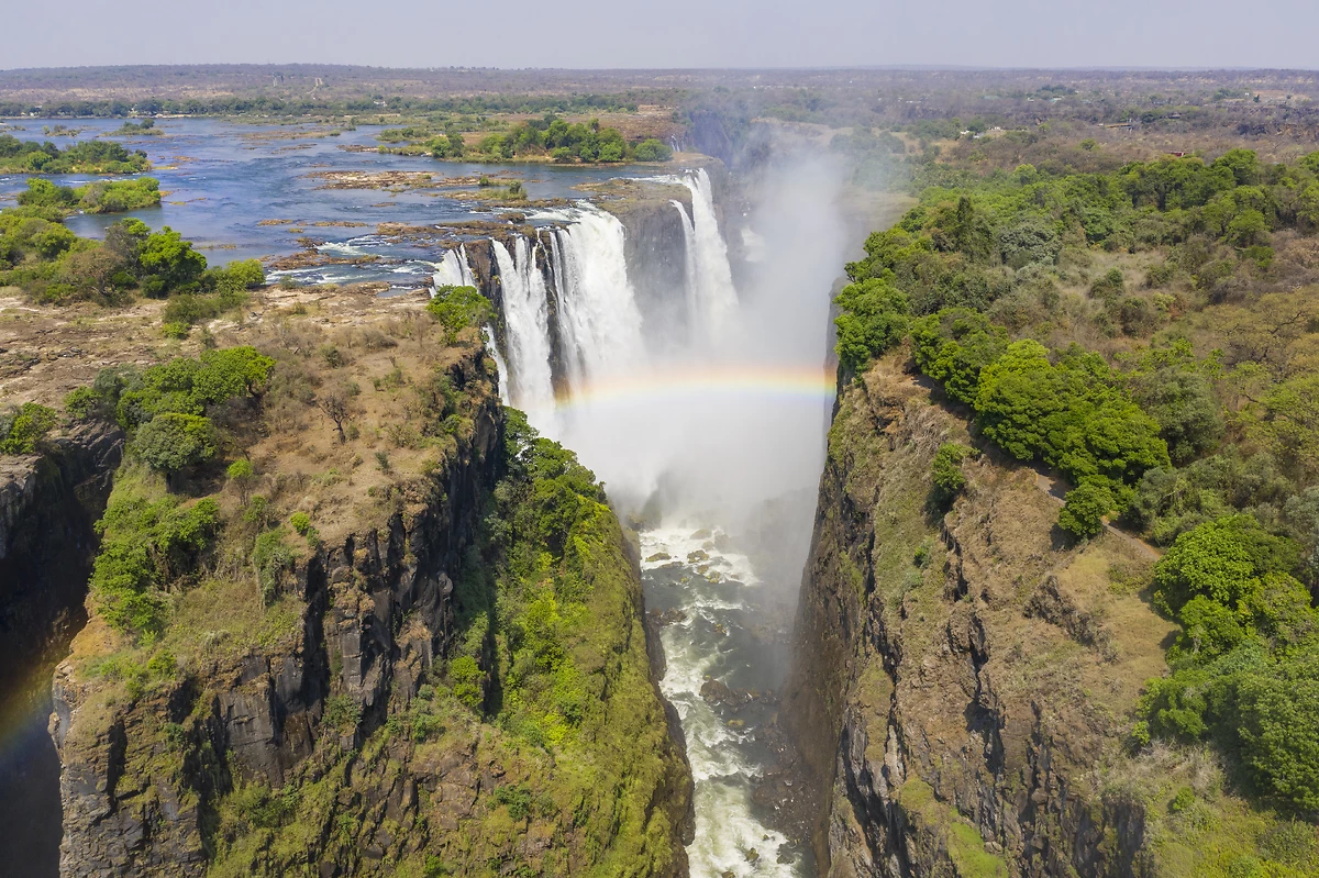 Vue aérienne, Chutes Victoria, Zimbabwe
