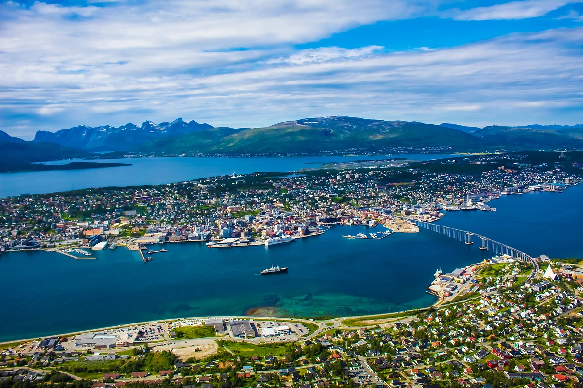 Vue aérienne de Tromsø, Norvège
