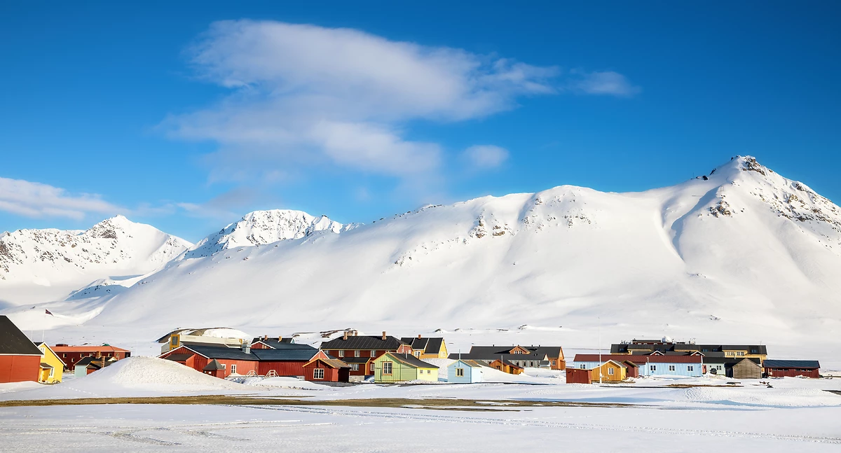 Panorama de Ny-Ålesund, Svalbard, Spitzberg, Norvège