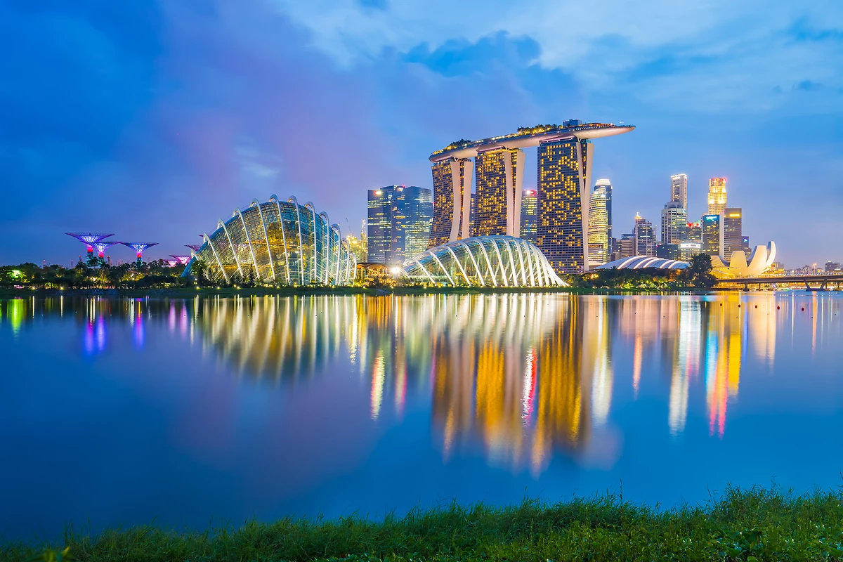 Skyline de Singapour de nuit, Singapour