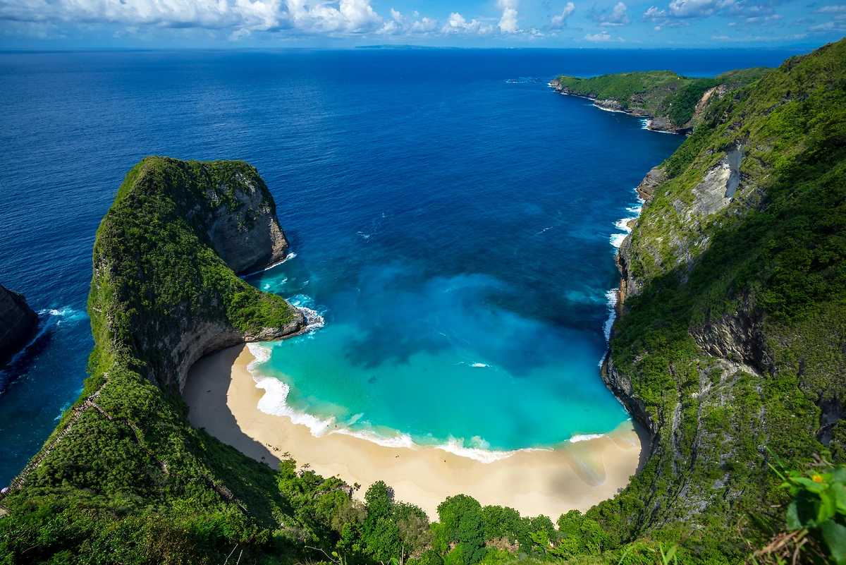 Vue aérienne d'une plage à Bali, Indonésie