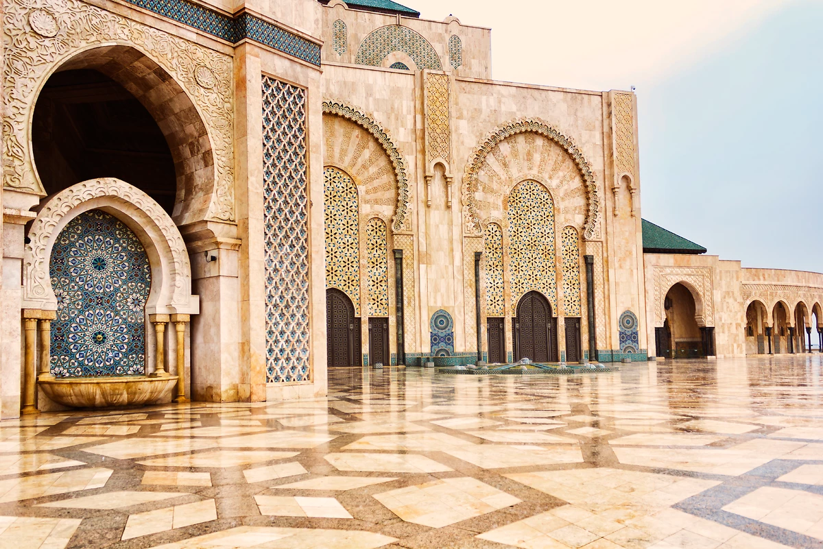 Détail de la mosquée Hassan II à Casablanca, Maroc