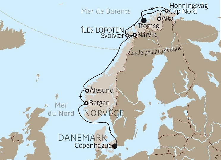 Carte La ligne de l&rsquo;Arctique