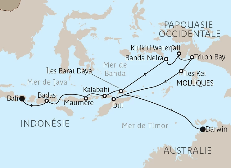 Carte Odyssée tropicale indonésienne