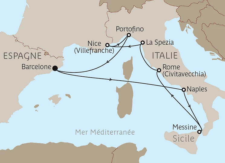 Carte Espagne, Italie & France