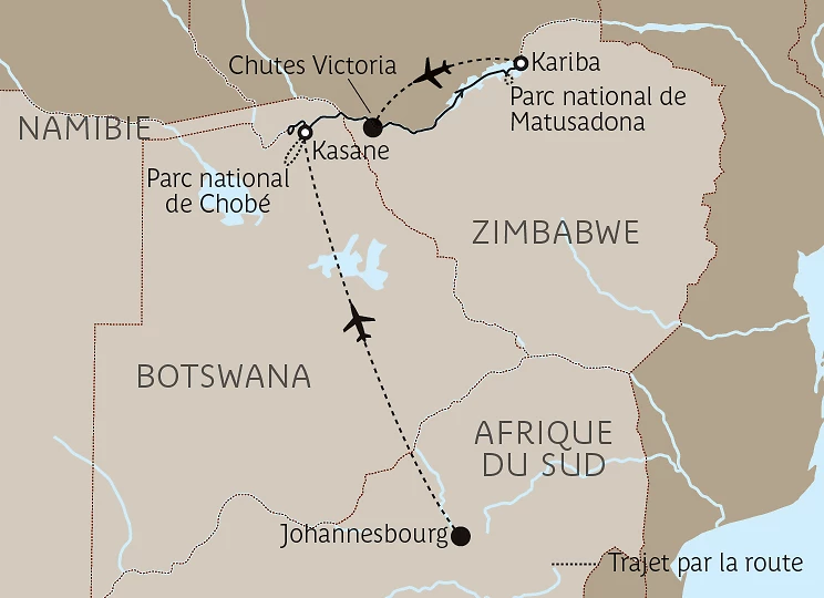 Carte Safari-croisière au fil du Zambèze