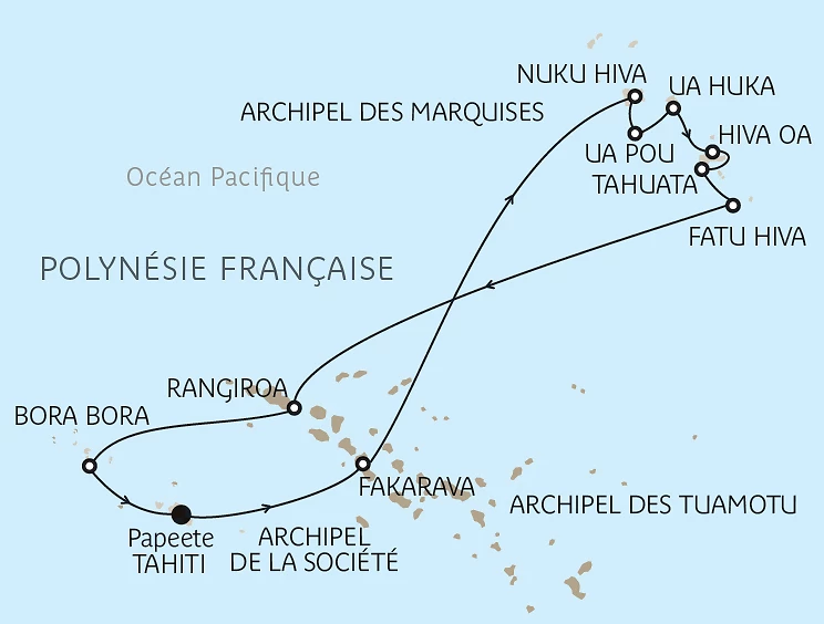 Carte Cap vers les Marquises