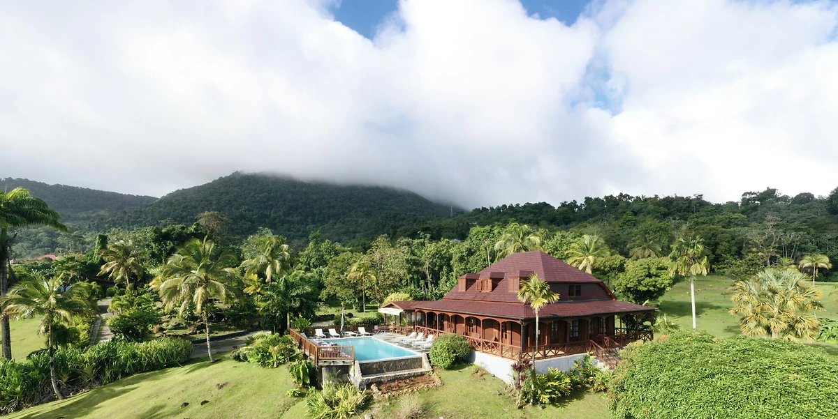 Vue extérieure, Hôtel Le jardin Malanga, Trois Rivières, Guadeloupe