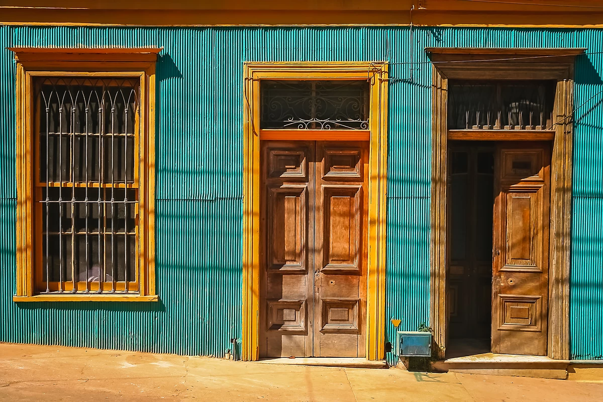 Vieux bâtiment, Rue, Valparaiso, Chili, Amérique du Sud