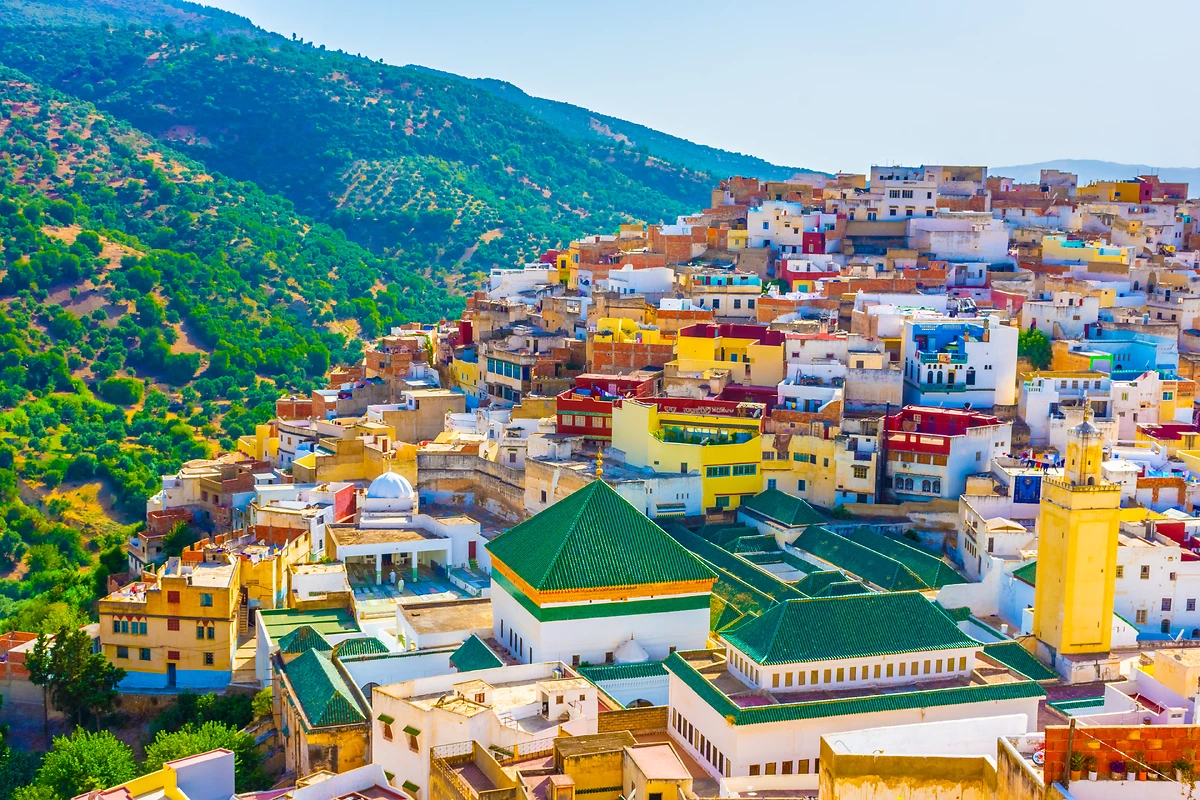 Vue aérienne de Moulay Idriss, Maroc