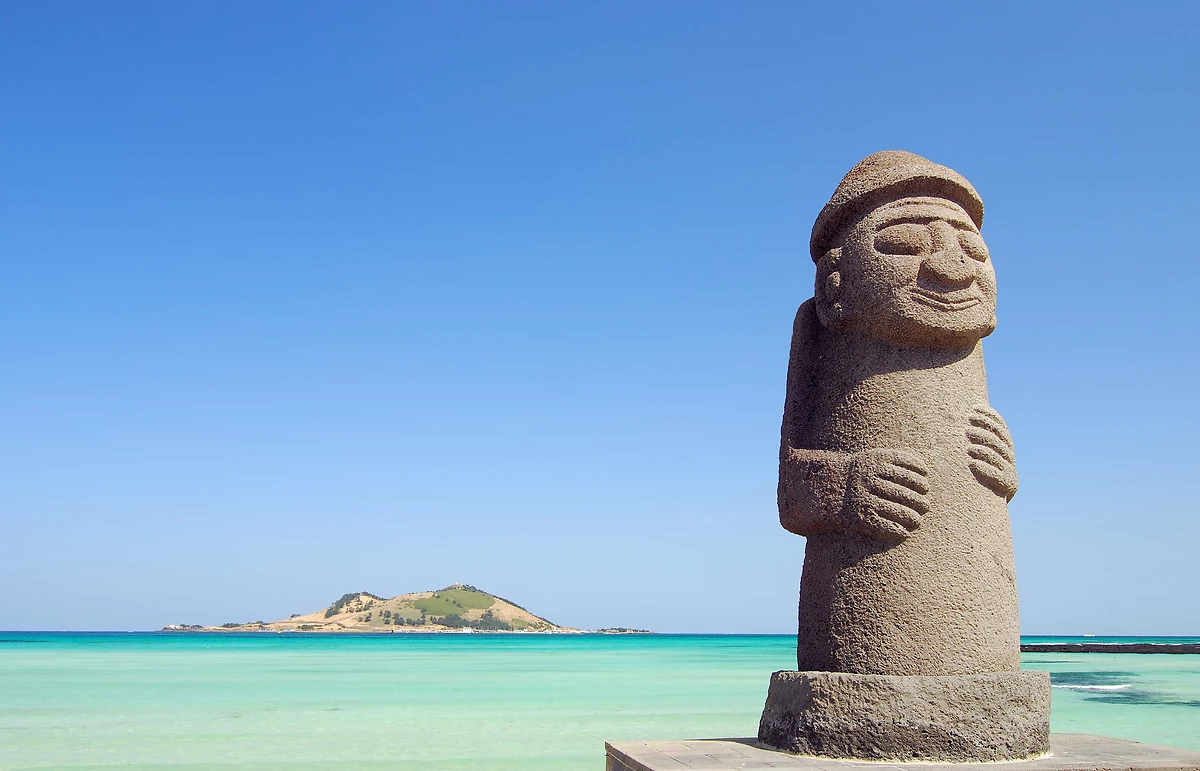 Grand-père de pierre, île de Jeju, Corée du Sud