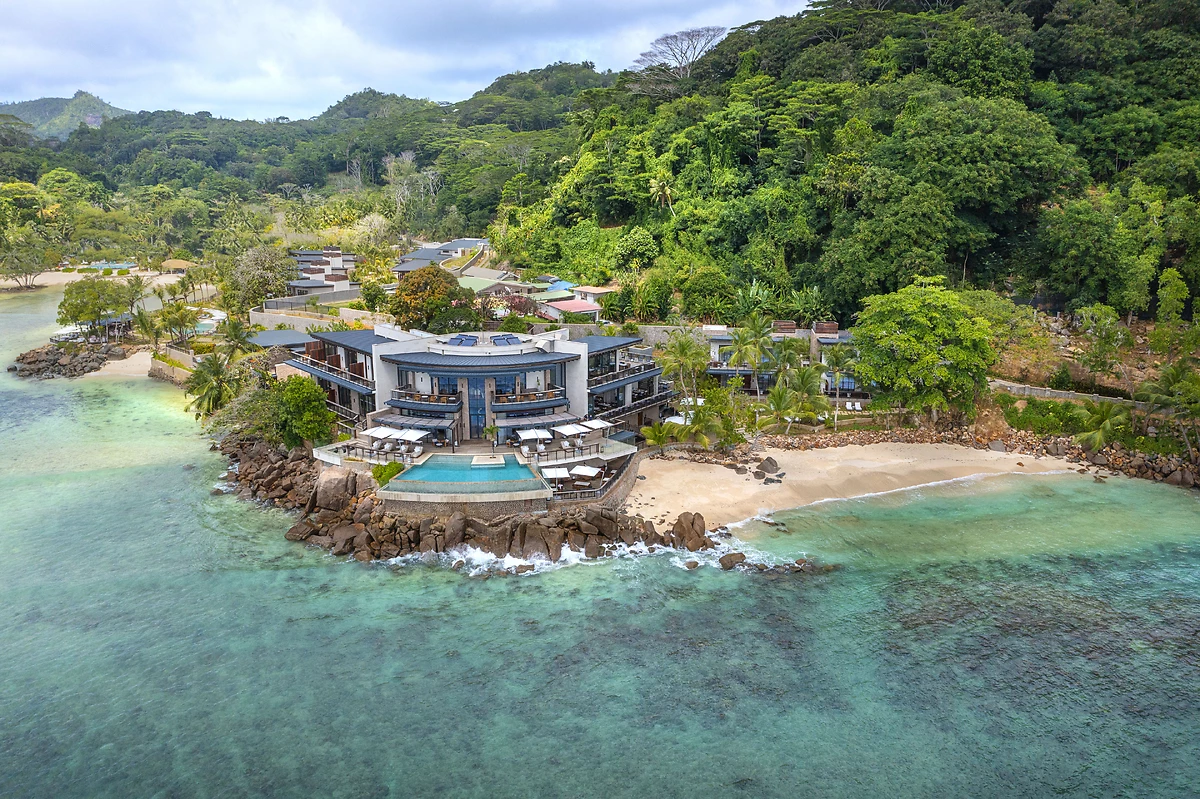 Vue aérienne Mango House Seychelles, LXR Hotels & Resorts, Seychelles