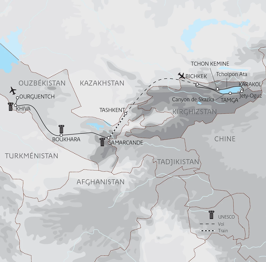 Carte Monts et merveilles d&rsquo;Asie centrale