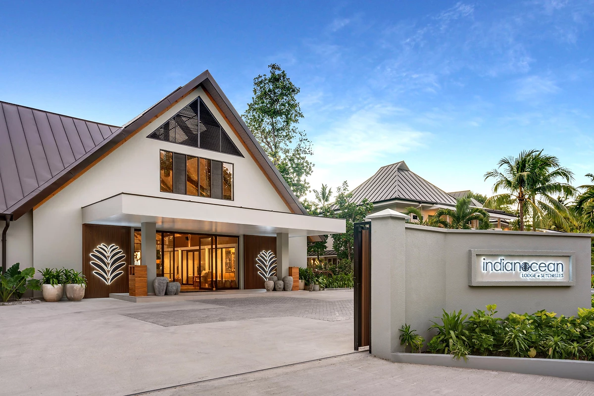 Entrée de l'hôtel, Indian Ocean Lodge, Seychelles