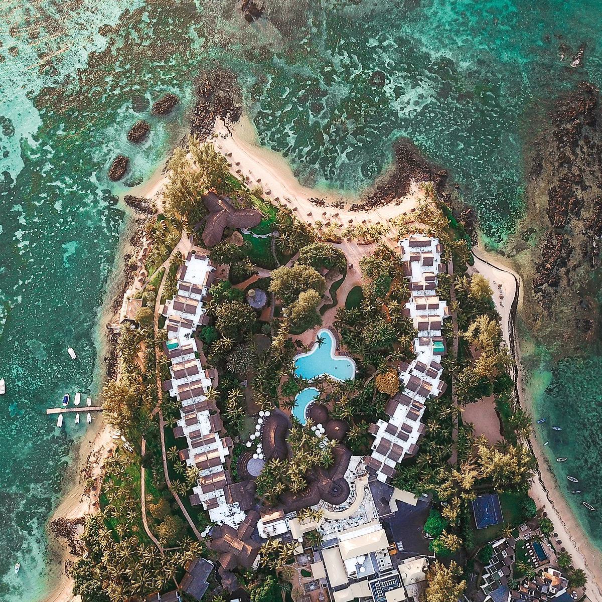 Vue aérienne du Canonnier Beachcomber Golf Resort & Spa, Île Maurice