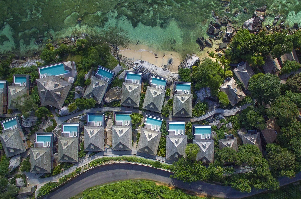Vue aérienne de l'hôtel, Hilton Seychelles Northolme Resort & Spa