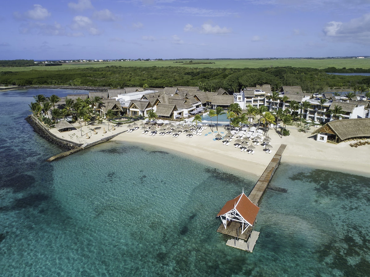 Vue aérienne, Preskil Island Resort, Pointe Jérôme, Ile Maurice
