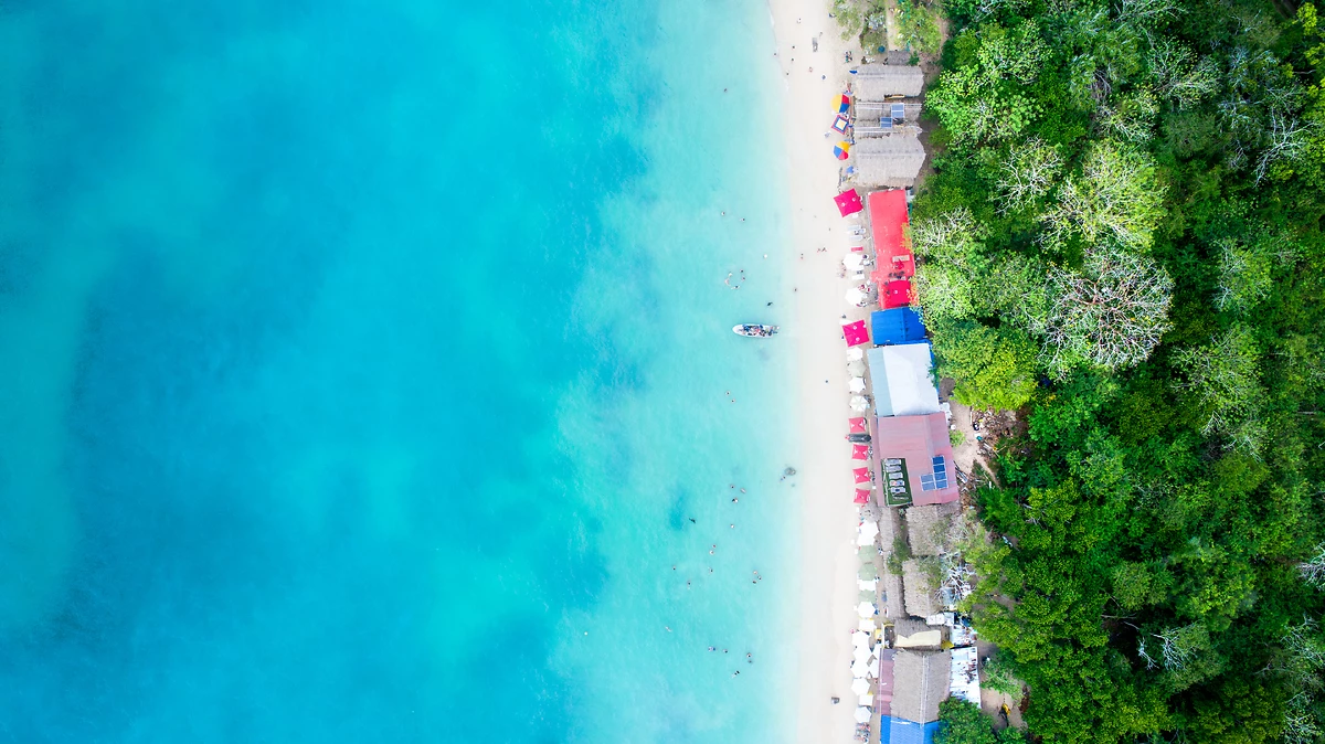 Vue aérienne d'Isla Baru, Colombie