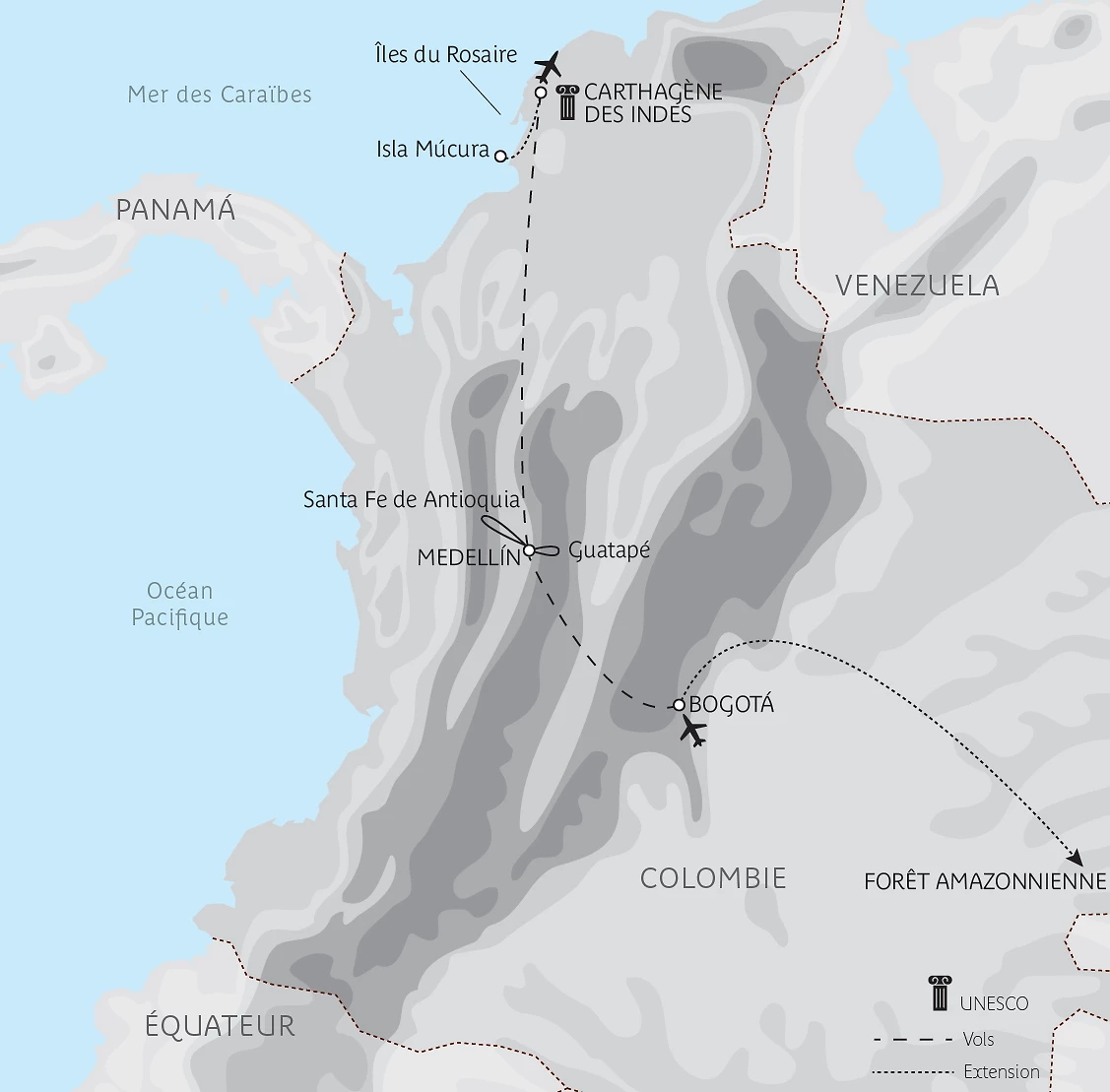 Carte Tour d’horizon colombien