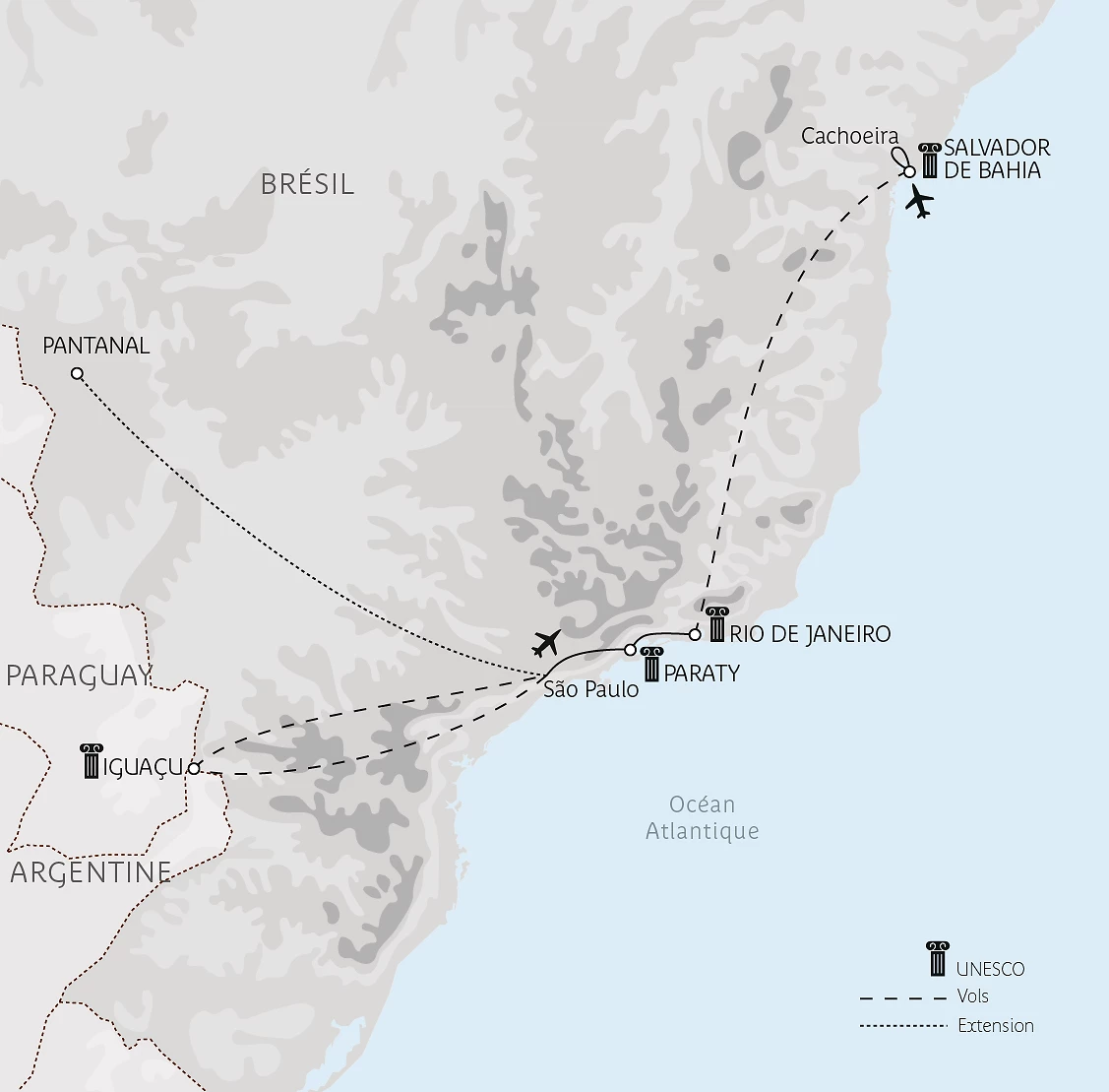 Carte Brésil, entre culture et nature