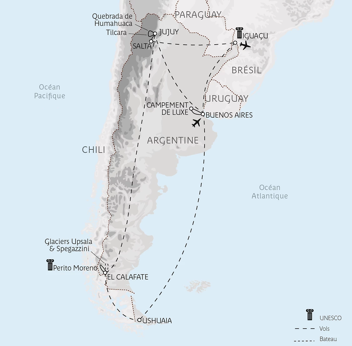 Carte L&rsquo;Argentine du Nord au Sud en privé 2027