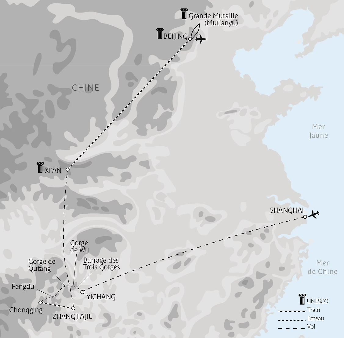 Carte Des murailles impériales aux rives du Yangtsé en privé