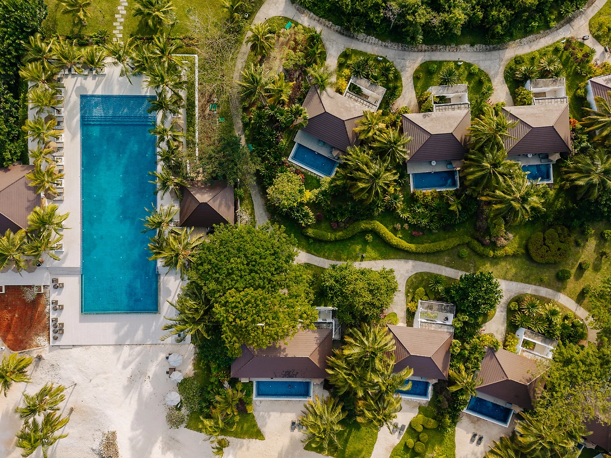 Vue aérienne de la piscine, The Residence Zanzibar