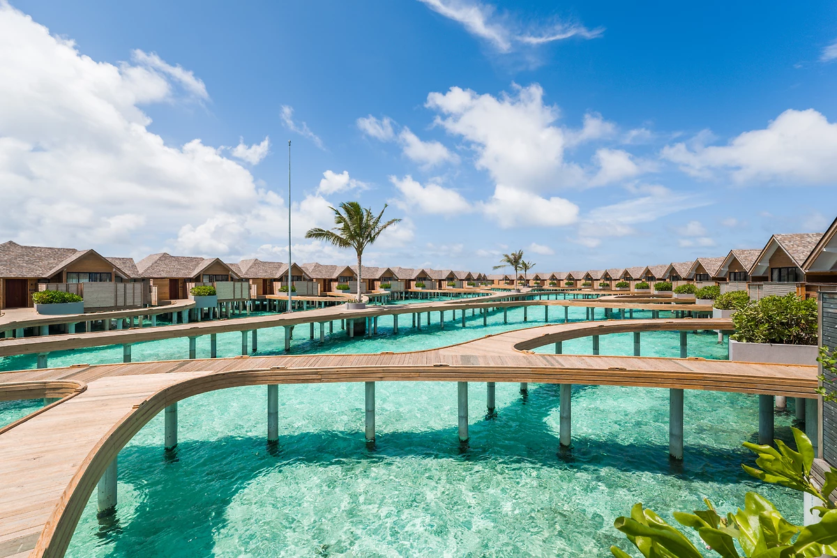 Villas sur pilotis, Ananea Madivaru Maldives, Atoll d'Ari, Maldives