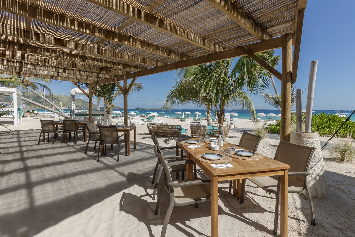 Terrasse sur la plage, Bar Restaurant La Playa, La Playa Orient Bay, Saint-Martin