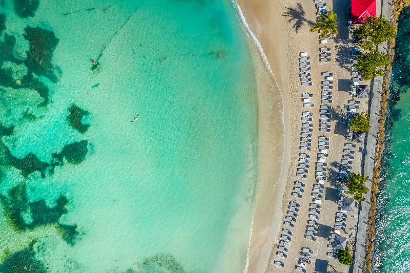 Vue aérienne de la plage, La Créole Beach Hotel & Spa, Guadeloupe