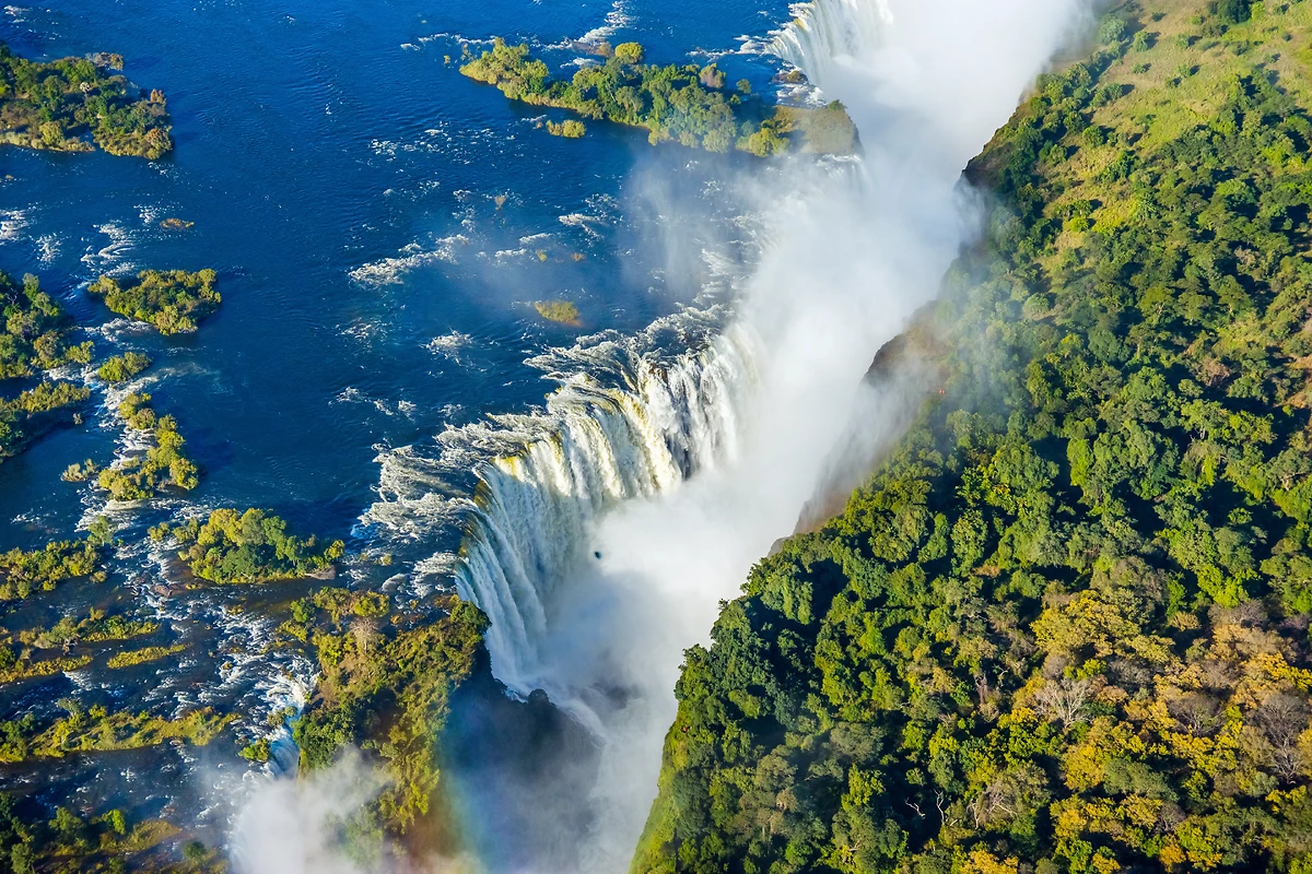 Vue aérienne, Chutes Victoria, Zimbabwe