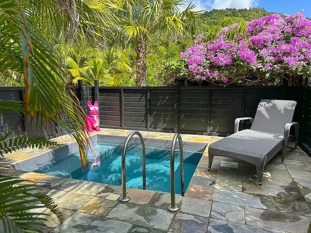 Terrasse et piscine, hôtel Domaine de la Palmeraie