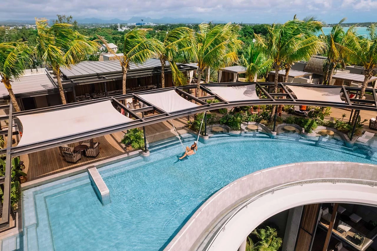 Vue aérienne de l'hôtel, LUX* Grand Baie, Île Maurice