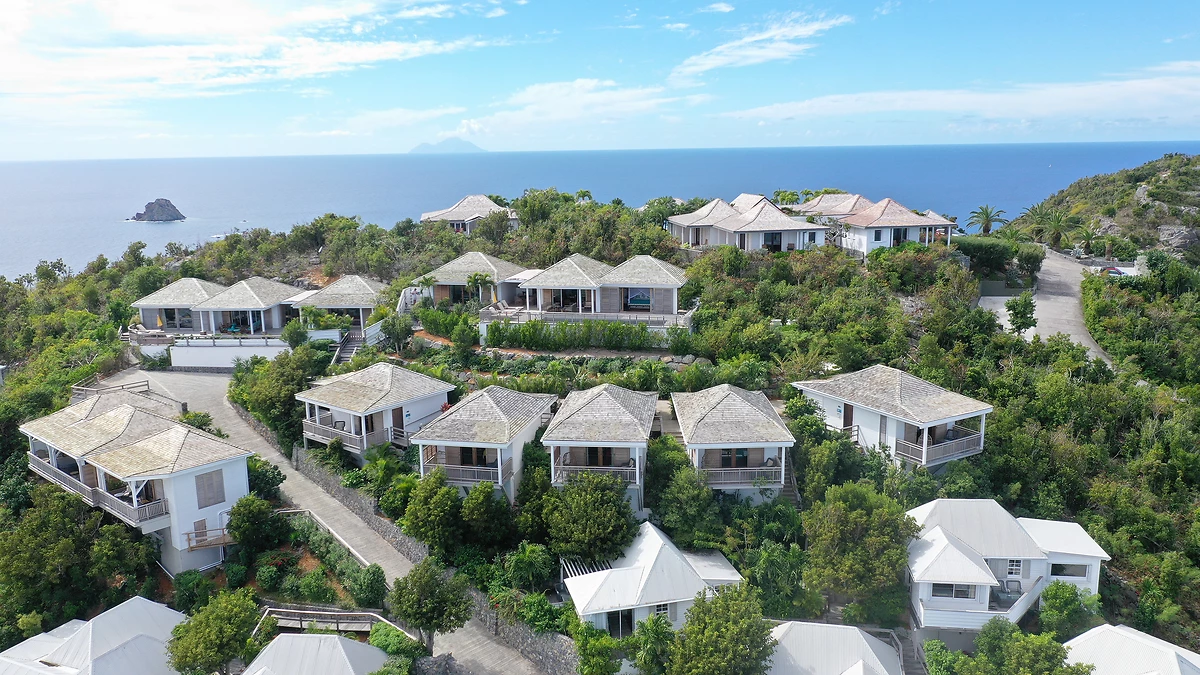 Vue aérienne des bungalows, Gyp Sea, Saint-Barthélemy