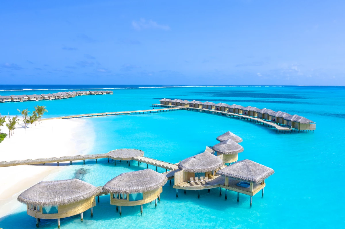 Vue aérienne du Spa, You & Me Maldives, Atoll de Malé, Maldives