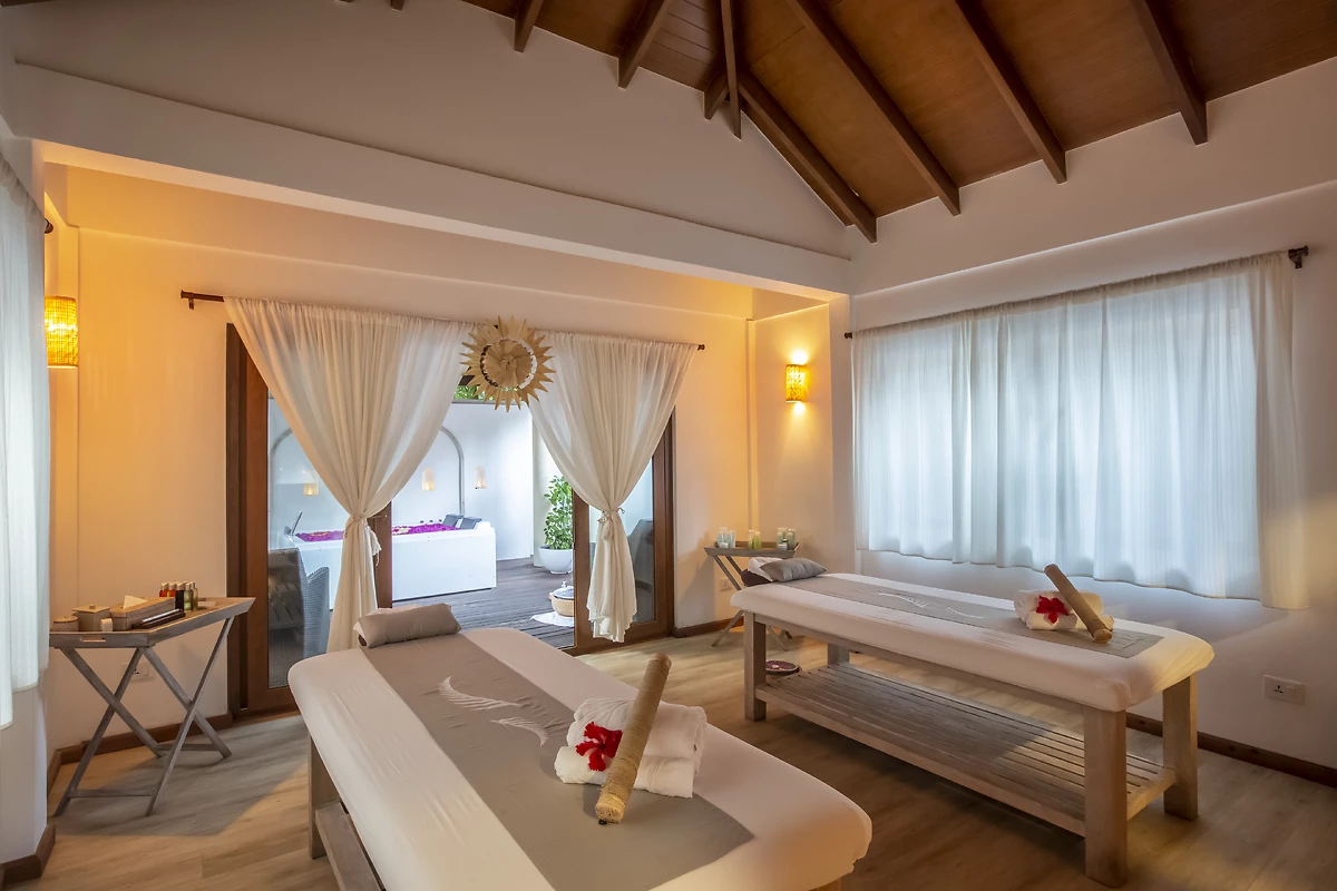 Salle de soins, Spa, Reethi Faru Resort, Atoll de Raa, Maldives