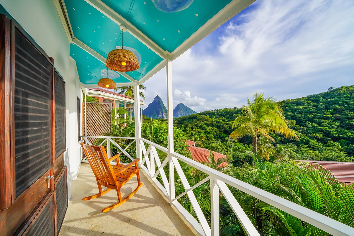 Balcon d'une suite, Anse Chastanet, Sainte-Lucie, Antilles