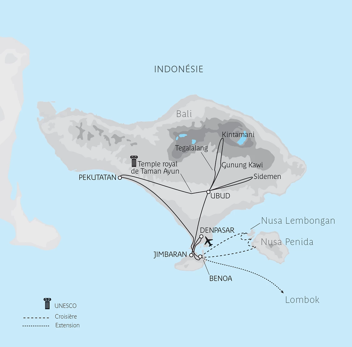 Carte Bali, île secrète en privé