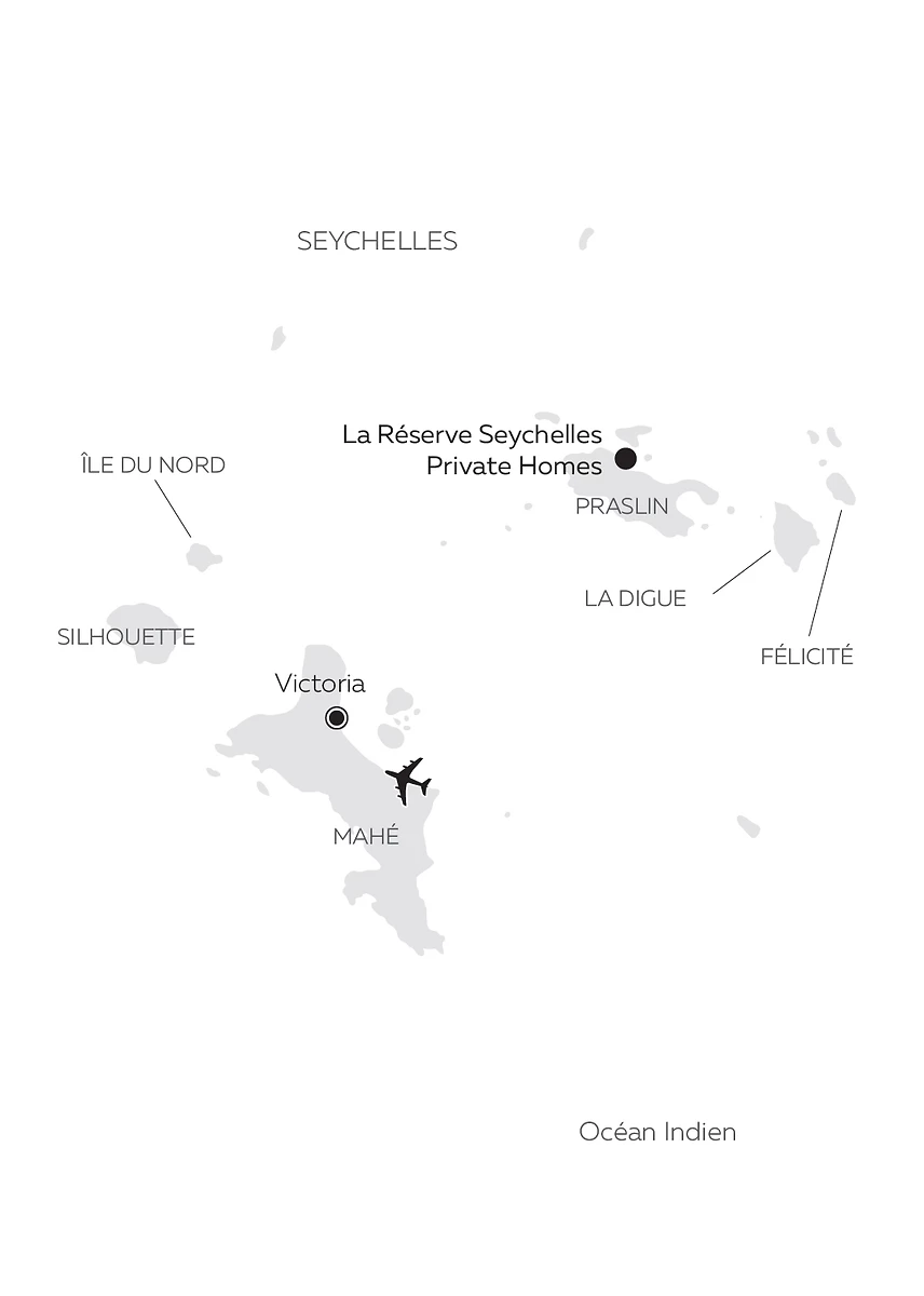Carte La Réserve Seychelles Private Homes