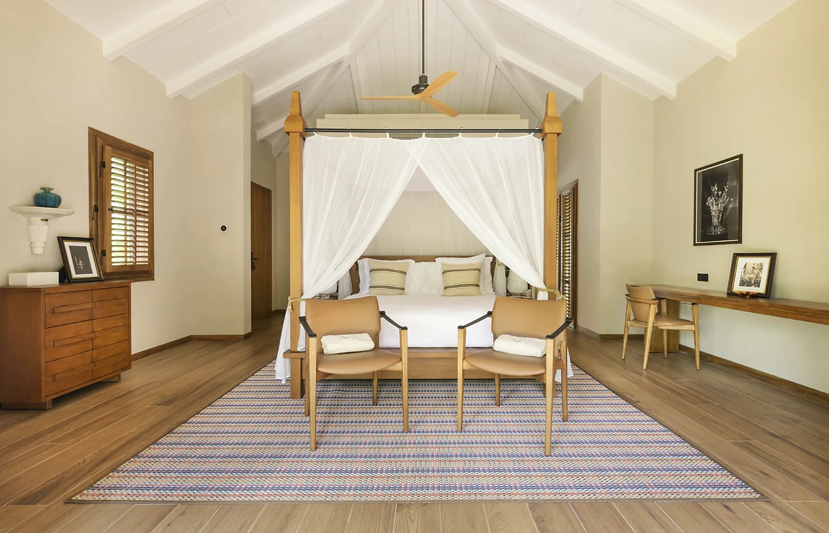 Chambre à coucher, La Réserve Seychelles Private Homes, Praslin, Seychelles