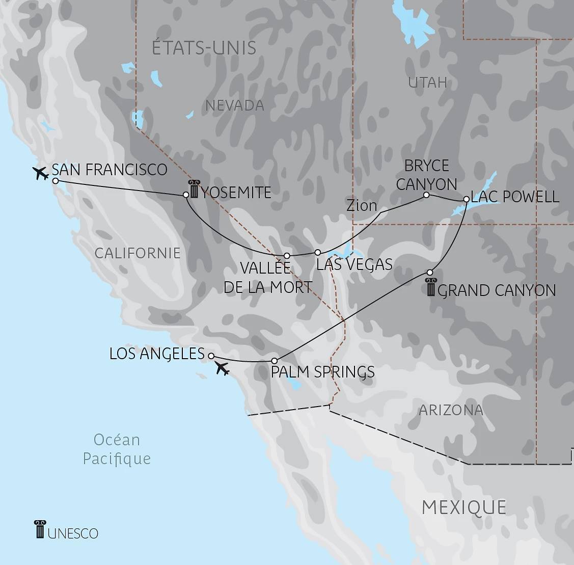 Carte Les Routes légendaires de l&rsquo;Ouest