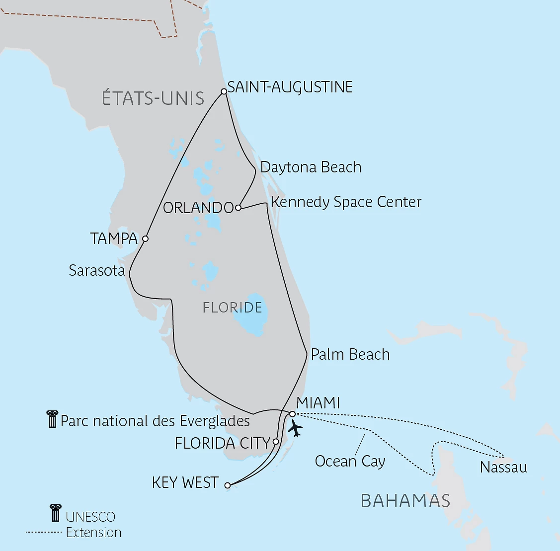 Carte La Floride authentique